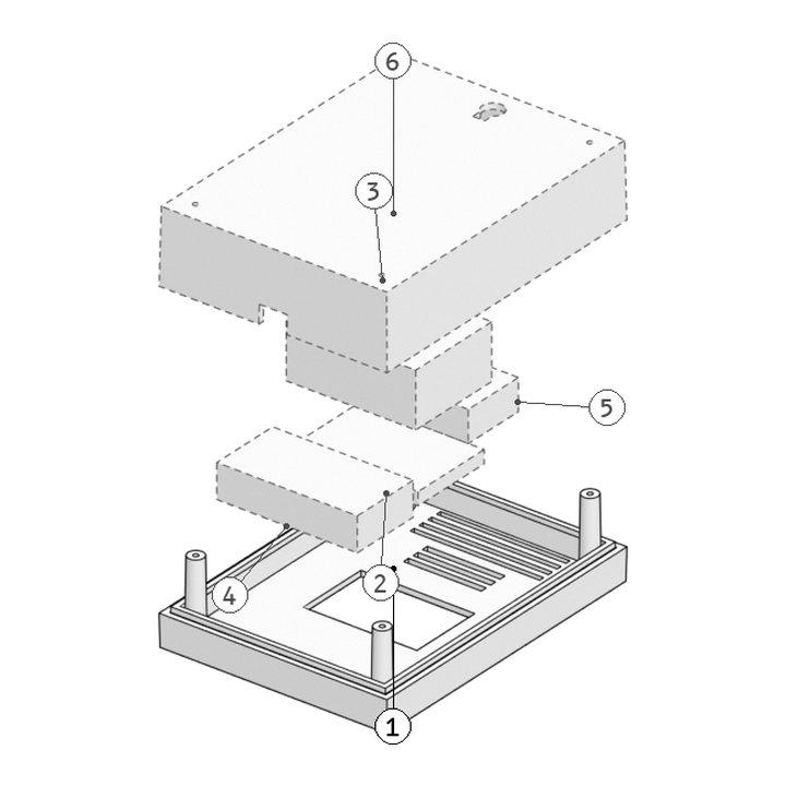 Exploded assembly drawing with numbered parts