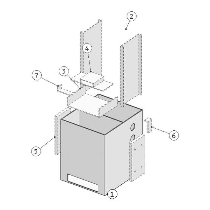 Exploded assembly drawing with numbered parts