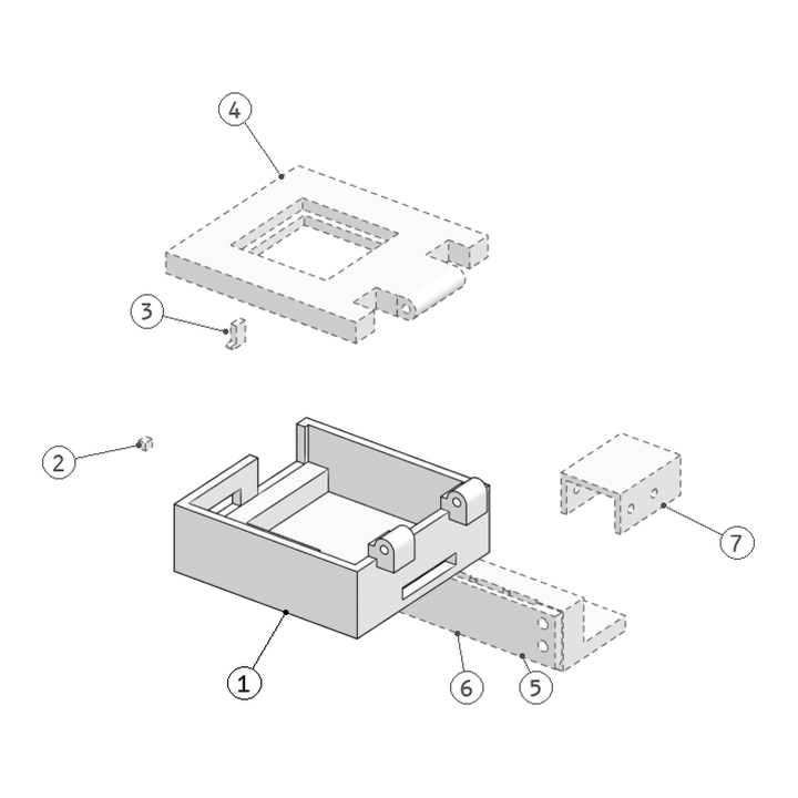 Exploded assembly drawing with numbered parts
