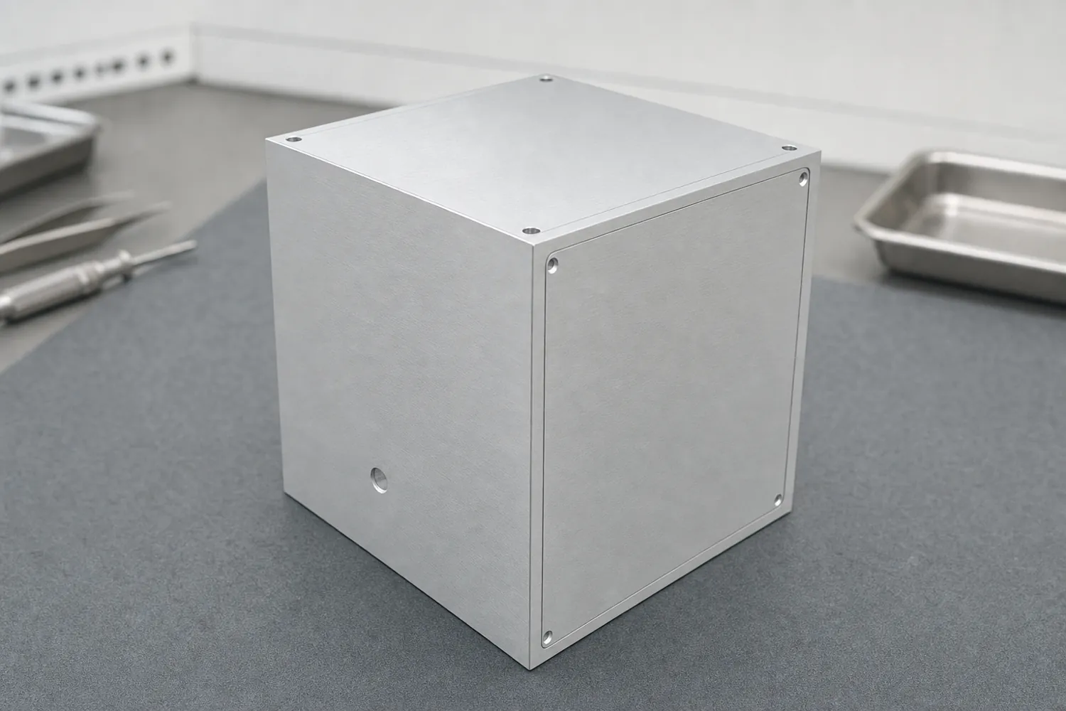 Scene image of the generated 1U CubeSat structure, made from the CAD render